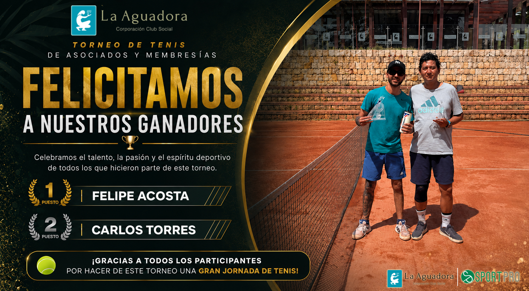 Ganadores torneo de tenis
